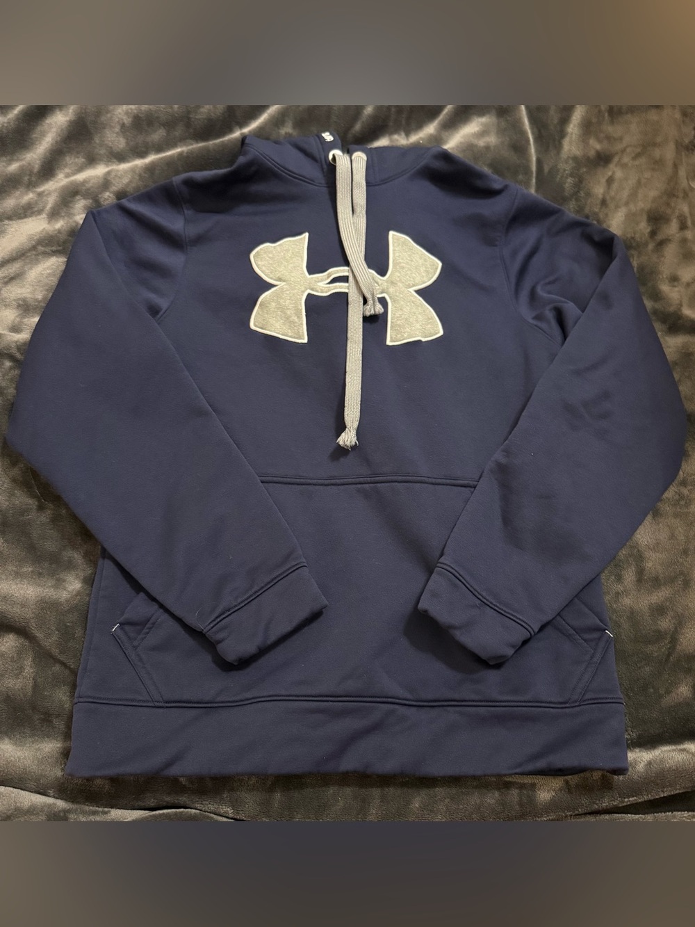 Under Armour Navy Pullover Hoodie with Light Gray Logo